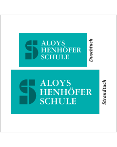 Duschtuch / Strandtuch "AHS" Logo, türkis