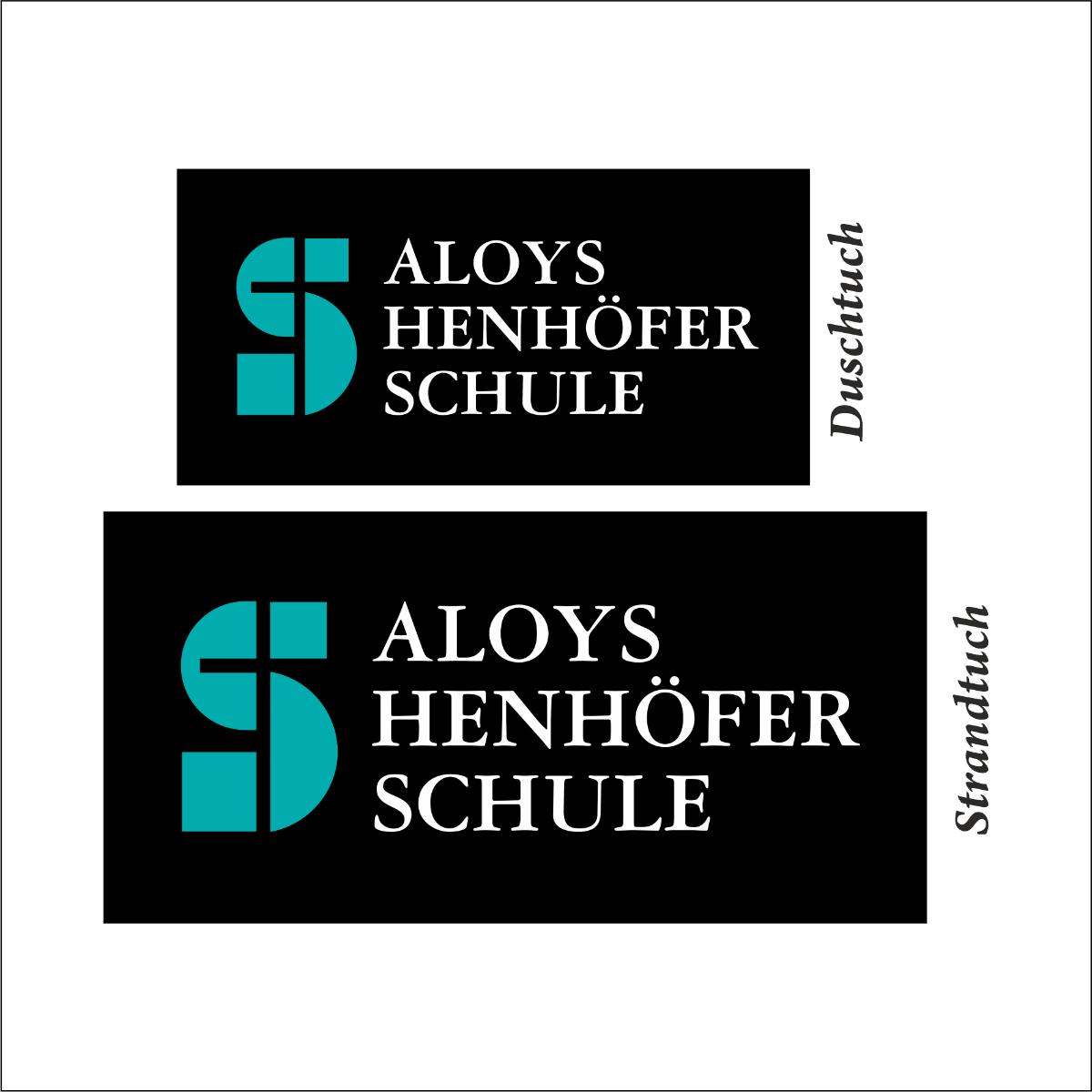 Duschtuch / Strandtuch "AHS" Logo, schwarz