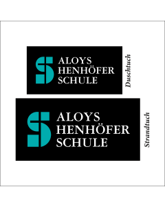 Duschtuch / Strandtuch "AHS" Logo, schwarz